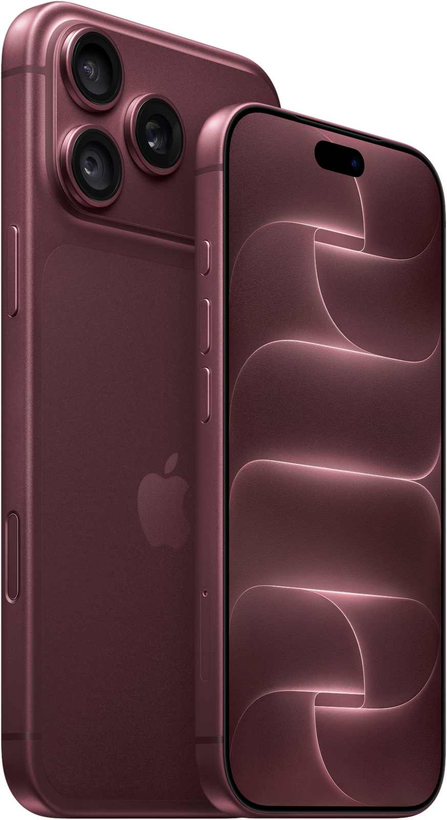 iPhone 18 Pro bordeaux, vu de dos et de face