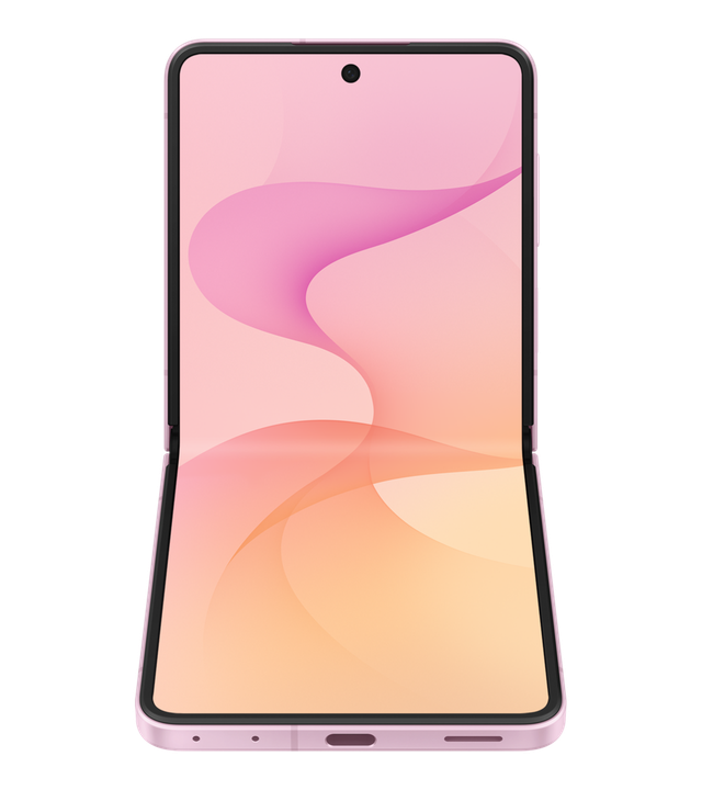 Samsung Galaxy Z Flip8 rose, à demi ouvert