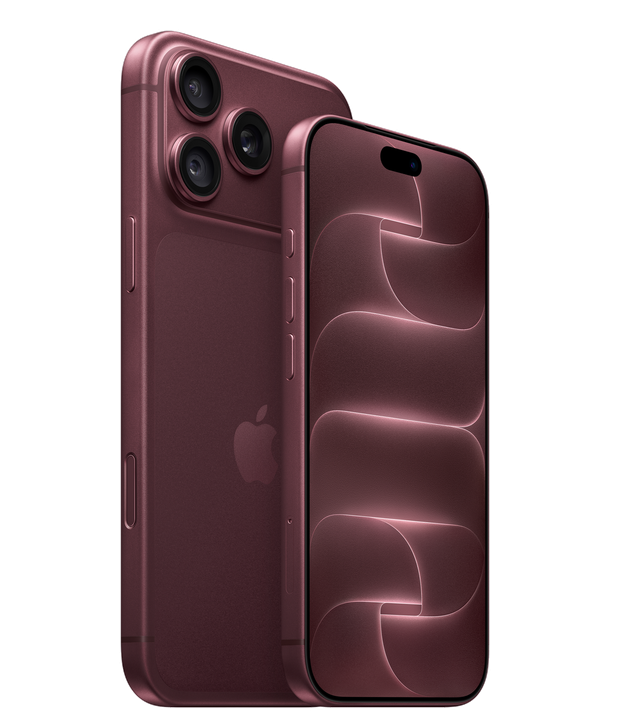 iPhone 18 Pro bordeaux, vu de dos et de face